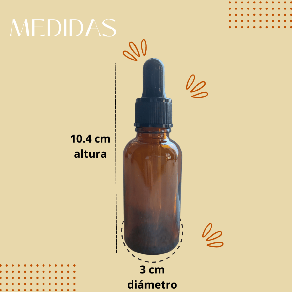 18 Botellas Gotero Pipeta Vidrio 30ml Ámbar