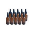 Kit de 100 Botellas Color Ámbar de Vidrio de 30ml con Gotero de Pipeta, Tapa Negra y Embudo de Regalo